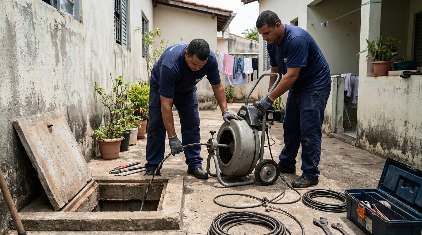 Desentupimento de Coluna Sanitária no Centro, Juiz de Fora‑MG
